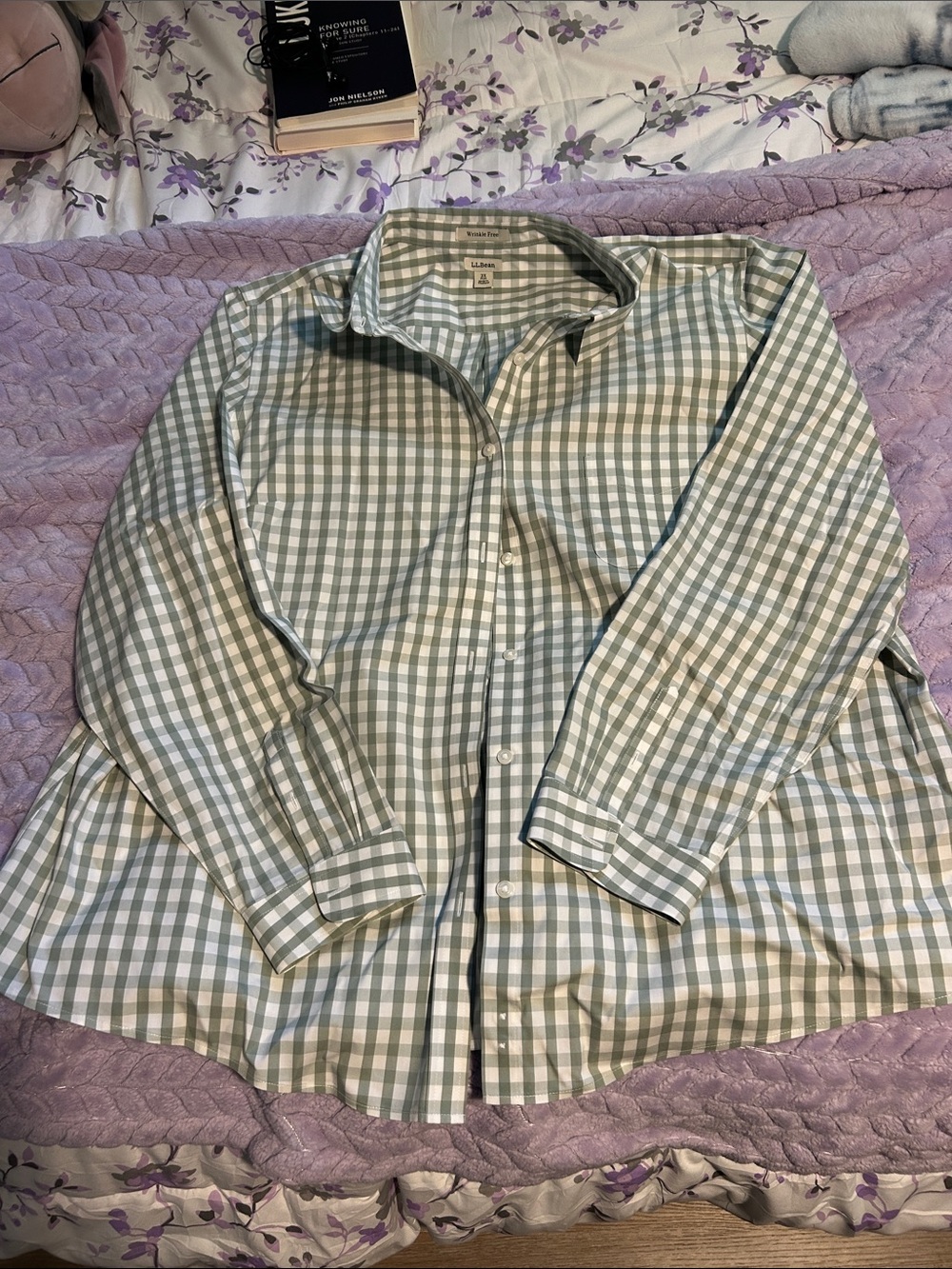 Light green checkered shirt
